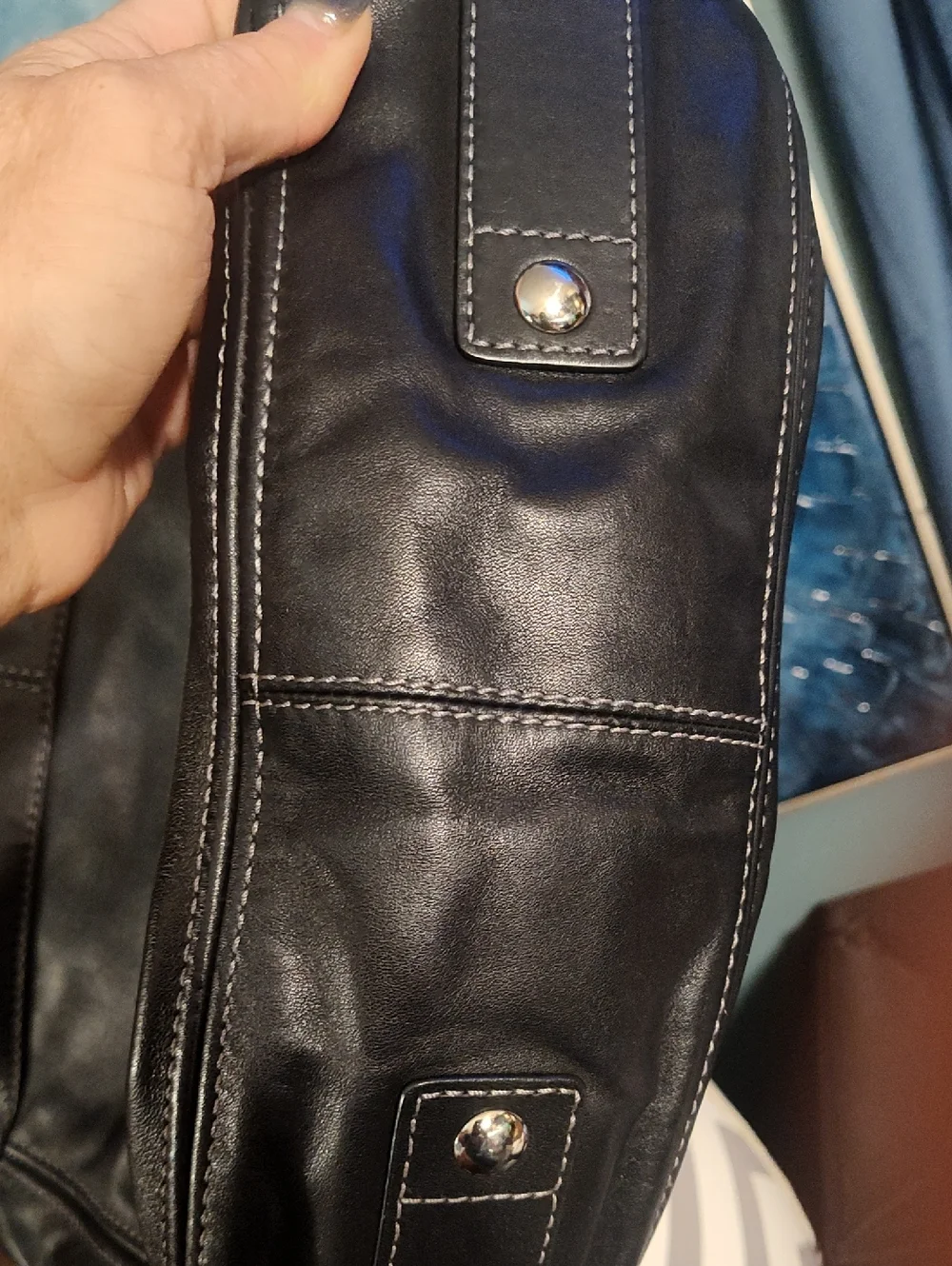Coach Zoe Vintage Black Leather Hobo Bag with Silver Hardware Pristine Condition